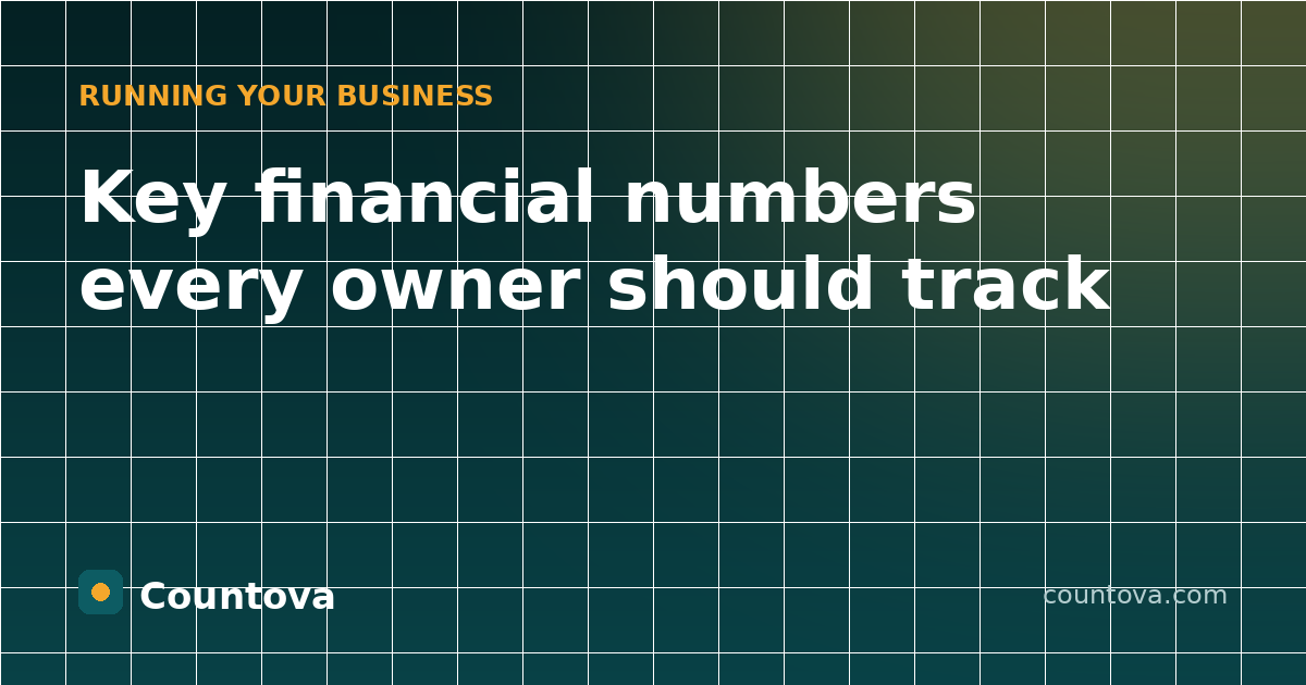 Key financial numbers every owner should track - Countova blog banner