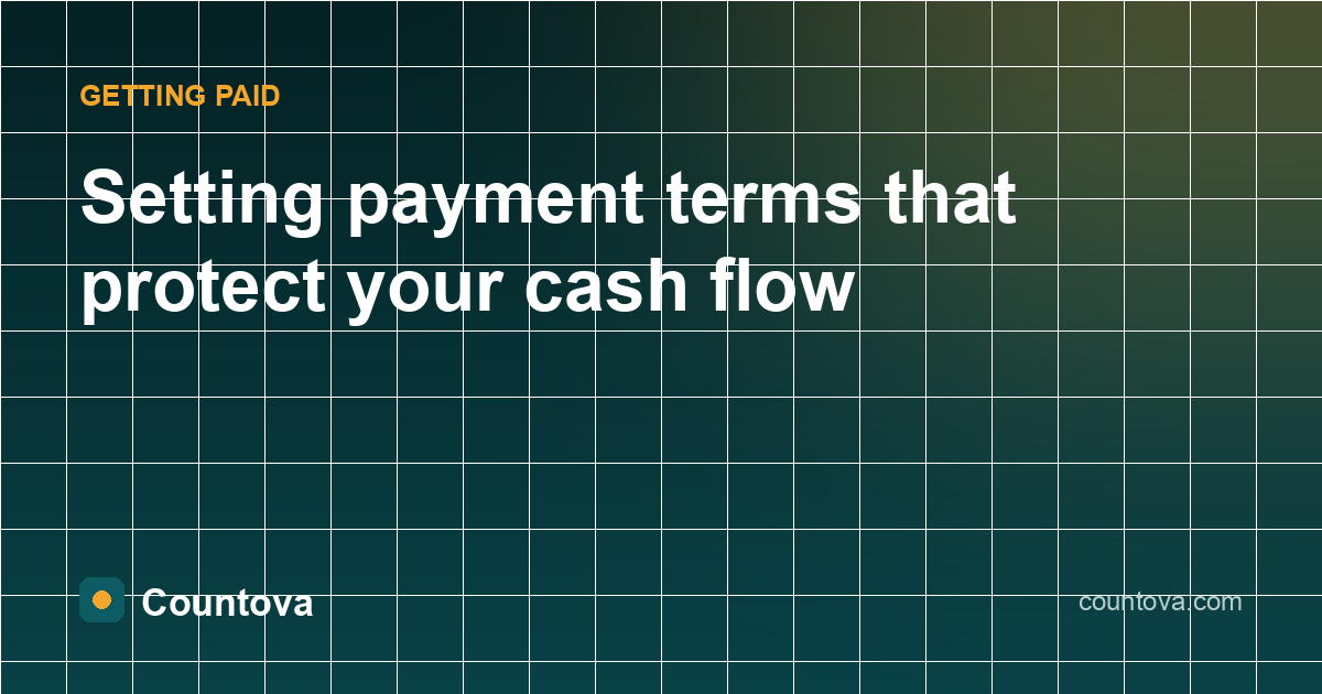 Setting payment terms that protect your cash flow - Countova blog banner